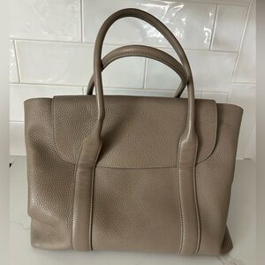Cuyana Taupe Leather Tote Bag